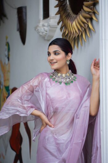 Festive Elegance Pure Jimi Silk Saree with Pallu Lace Border