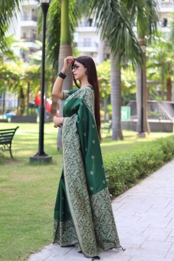 Heritage Charm Handloom Raw Silk Saree with Elegant Pallu