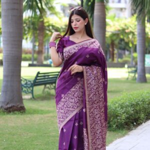 Heritage Charm Handloom Raw Silk Saree with Elegant Pallu