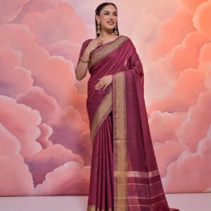 Heritage Weave Resham Silk Saree with Zari Border Detail