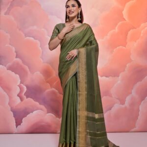 Heritage Weave Resham Silk Saree with Zari Border Detail