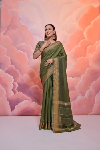 Heritage Weave Resham Silk Saree with Zari Border Detail