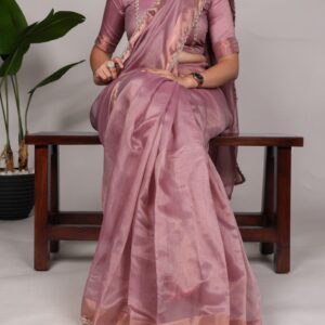 Refined Tradition Silk Saree with Woven Zari Border