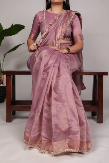 Refined Tradition Silk Saree with Woven Zari Border