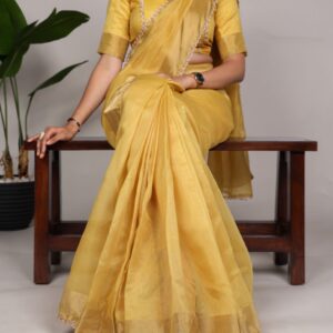 Refined Tradition Silk Saree with Woven Zari Border