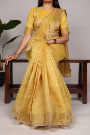 Refined Tradition Silk Saree with Woven Zari Border