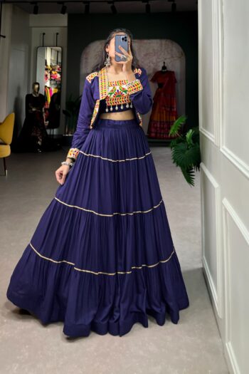 Navratri Elegance Pure Rayon Lehenga with Gamthi Work Koti