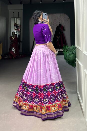 Heritage Elegance Tussar Silk Lehenga with Bandhej & Patola