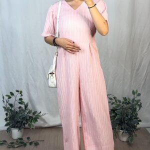 V-Neck Sugarcane Jumpsuit for a Classy and Comfy Look