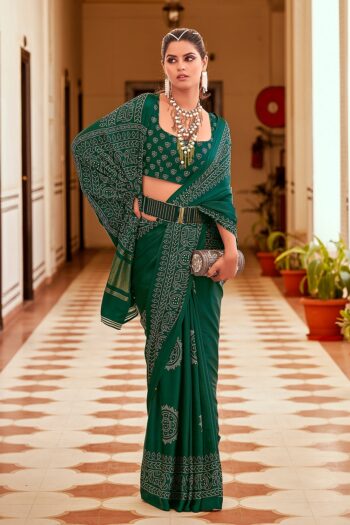 Glimmering Traditions Semi Gaji Satin Saree with Foil Work