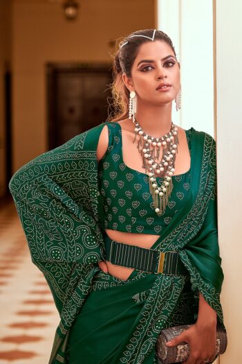 Glimmering Traditions Semi Gaji Satin Saree with Foil Work