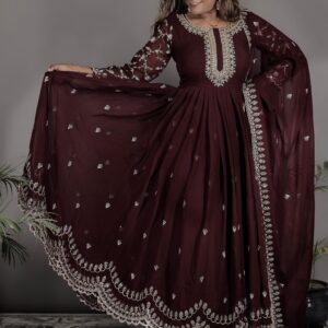 Stunning Party Gown with Luxurious Butter Silk and Dupatta