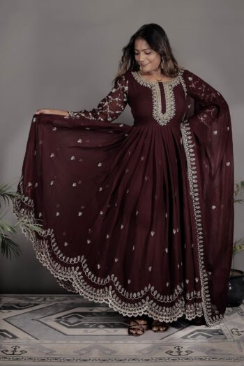 Stunning Party Gown with Luxurious Butter Silk and Dupatta