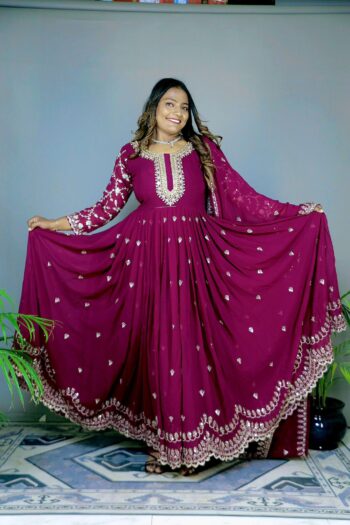 Stunning Party Gown with Luxurious Butter Silk and Dupatta