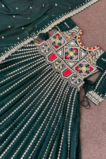 Majestic Glow 5mm Sequin Gown with Belt & Faux Georgette Dupatta