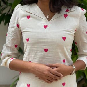 Radiant Red Beautifully Embroidered Cora Cotton Outfit