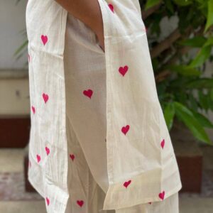 Radiant Red Beautifully Embroidered Cora Cotton Outfit