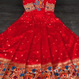 Royal Threads Jacquard Silk Paithani Gown with Silk Lining