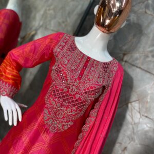 Suit with Mirror and Sequence Work for Weddings and Diwali