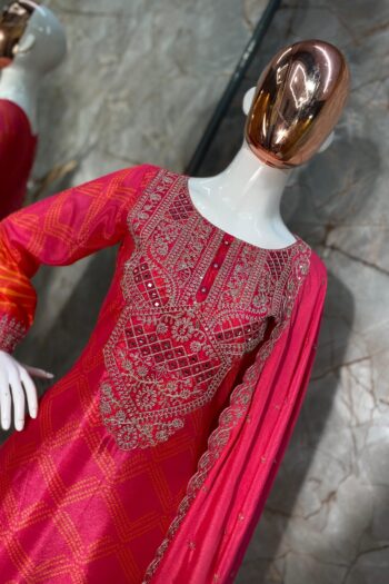 Suit with Mirror and Sequence Work for Weddings and Diwali