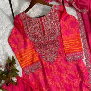 Suit with Mirror and Sequence Work for Weddings and Diwali