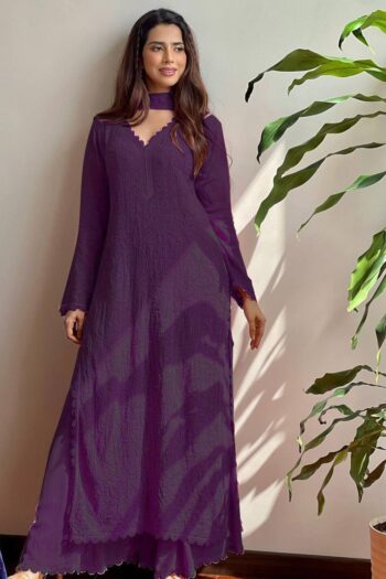 Chikankari Heritage Faux Georgette Top, Plazzo and Dupatta