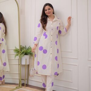 Fresh Bloom Cotton Print Kurta and Trousers Set