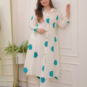 Fresh Bloom Cotton Print Kurta and Trousers Set