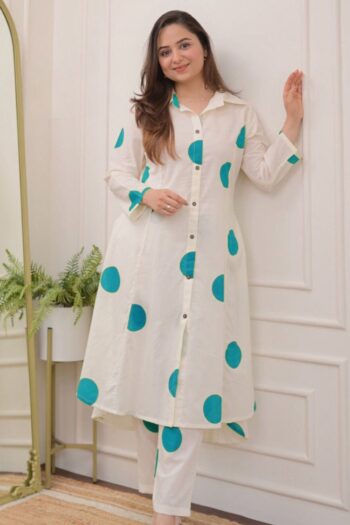 Fresh Bloom Cotton Print Kurta and Trousers Set