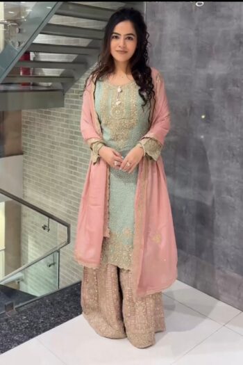 Elegant Designer Suit with Heavy Embroidery & Sequin Work