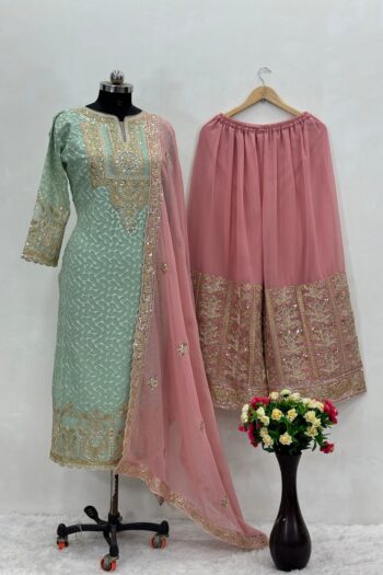 Elegant Designer Suit with Heavy Embroidery & Sequin Work