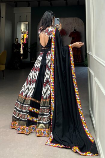 Navratri Rayon & Silk Chaniya Choli with Mirror & Cowrie