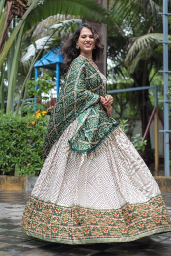 Navratri Special Pure Rayon Cotton Foil Print Lehenga Choli