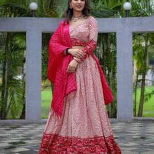 Navratri Special Pure Rayon Cotton Foil Print Lehenga Choli