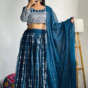 Enchanting Festive Georgette Lehenga Choli with Jari Dupatta