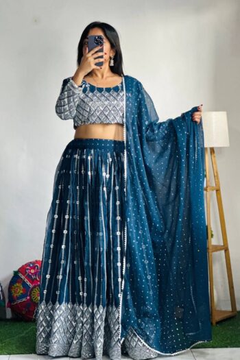 Enchanting Festive Georgette Lehenga Choli with Jari Dupatta