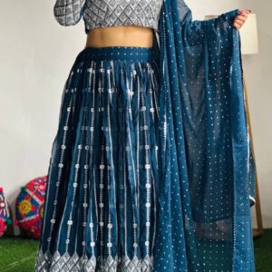 Enchanting Festive Georgette Lehenga Choli with Jari Dupatta