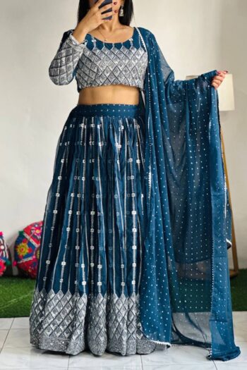 Enchanting Festive Georgette Lehenga Choli with Jari Dupatta