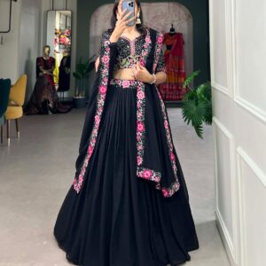 Georgette Lehenga Choli with Sequins & Delicate Embroidery