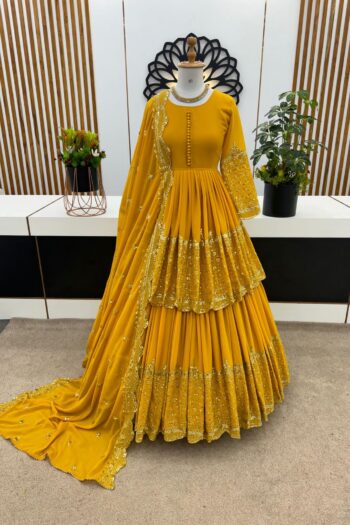 Glamour Glow Faux Georgette Lehenga with Luxe Sequins Work