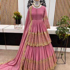 Glamour Glow Faux Georgette Lehenga with Luxe Sequins Work