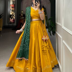 Festive Glory Cotton Lehenga with Gotta Patti & Dupatta