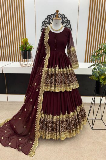 Glamour Glow Faux Georgette Lehenga with Luxe Sequins Work