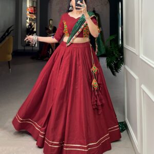 Festive Glory Cotton Lehenga with Gotta Patti & Dupatta