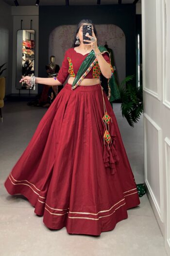 Festive Glory Cotton Lehenga with Gotta Patti & Dupatta