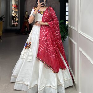 Festive Glory Cotton Lehenga with Gotta Patti & Dupatta