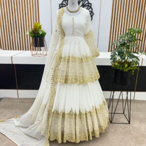 Glamour Glow Faux Georgette Lehenga with Luxe Sequins Work