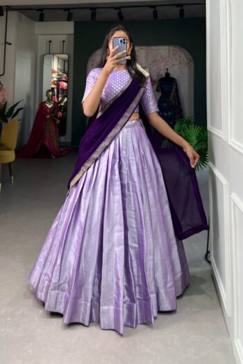 Refined Beauty Jacquard Silk Lehenga Choli with Weaving