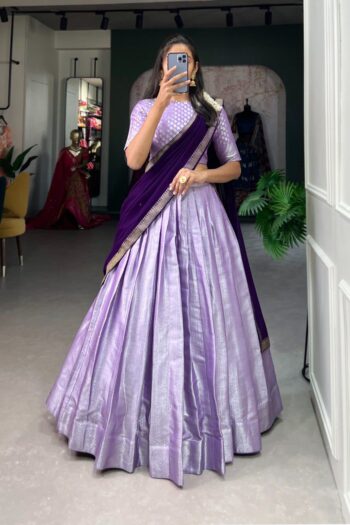 Refined Beauty Jacquard Silk Lehenga Choli with Weaving