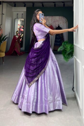 Refined Beauty Jacquard Silk Lehenga Choli with Weaving